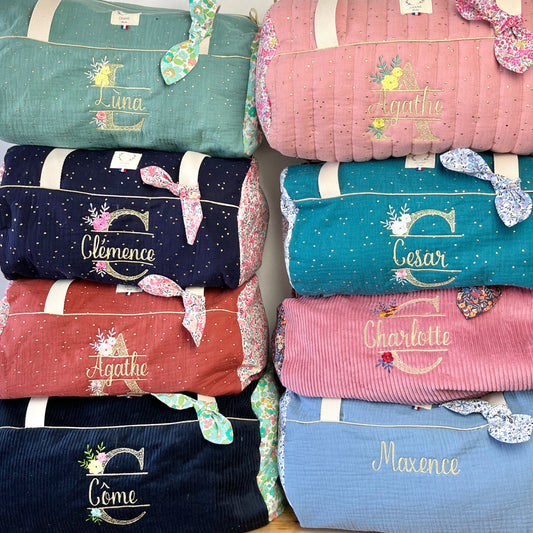 Louison le sac polochon enfant doré 100% personnalisable