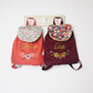 Le sac à dos enfant personnalisé Églantine gabardine et Liberty thorpe et porcelaine