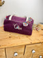 Louison le sac polochon enfant velours prune et blossom burgundi