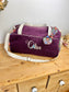 Louison le sac polochon enfant velours prune et blossom burgundi