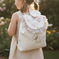 Le sac à dos Églantine jacquard roses pailleté gaze crème