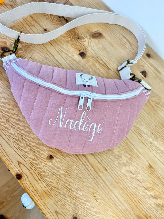Roxane le sac banane enfant rose thé