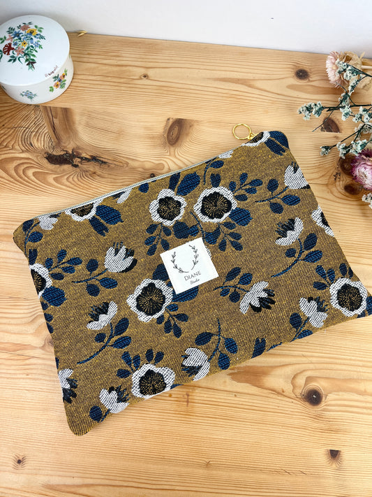 Babette la pochette plate jacquard fleurs