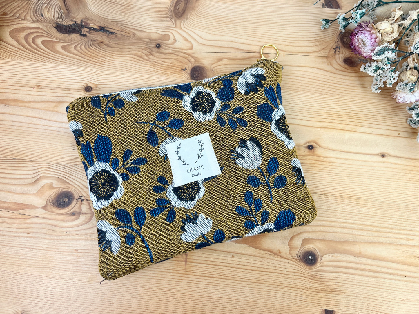 Babette la pochette plate jacquard fleurs grande taille