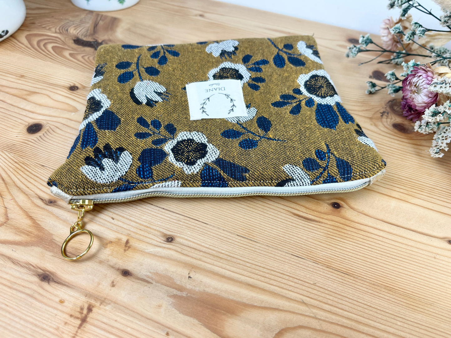 Babette la pochette plate jacquard fleurs grande taille