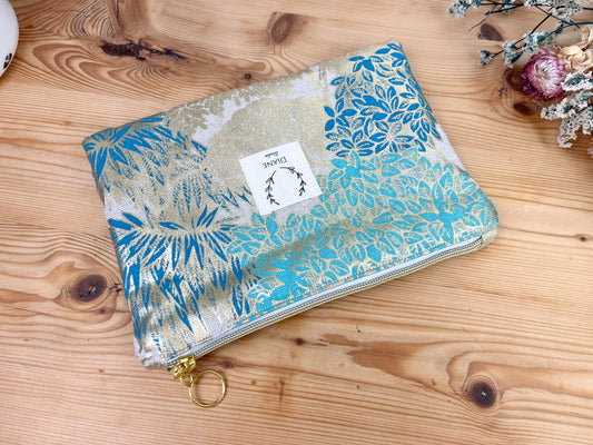 Babette la pochette plate feuillage doré