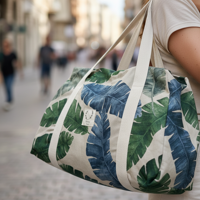 Hélène le sac à langer souple fleuri