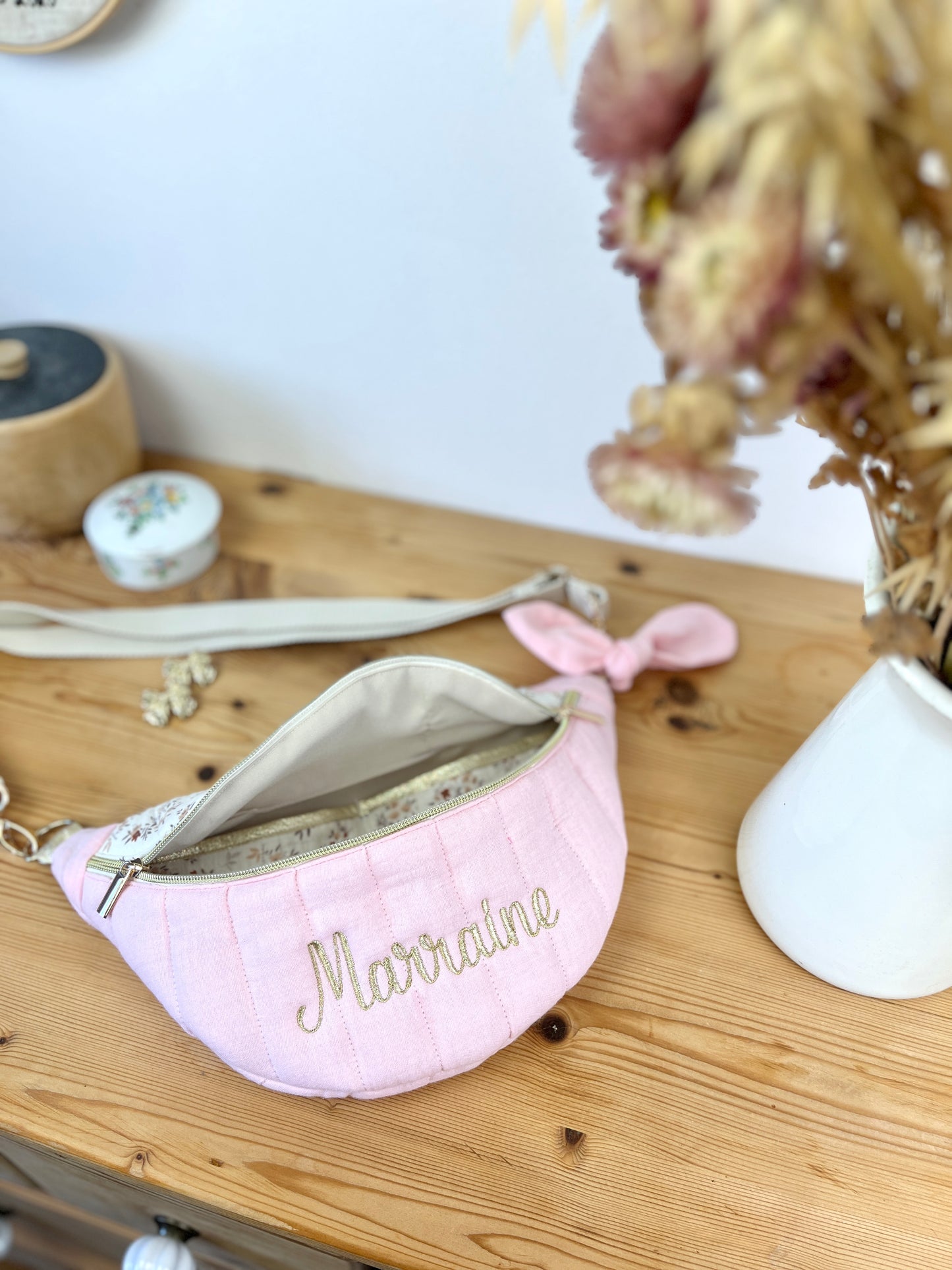 Sac Eléonore enfant gaze rose et Namra