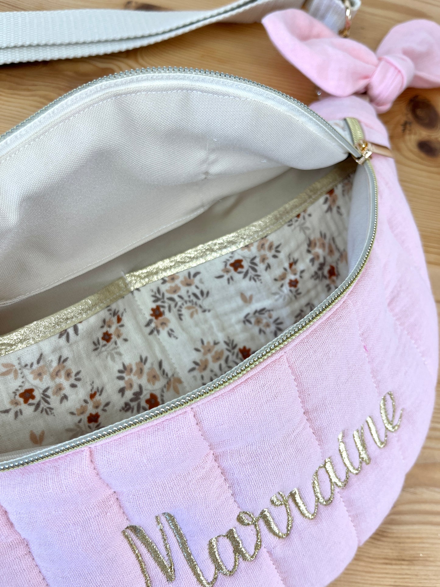 Sac Eléonore enfant gaze rose et Namra