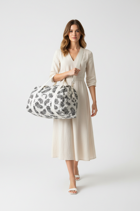 Hélène le sac à langer souple feuillage