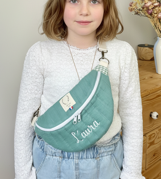 Roxane le sac banane enfant eucalyptus