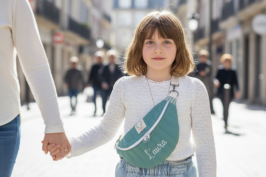 Roxane le sac banane enfant eucalyptus
