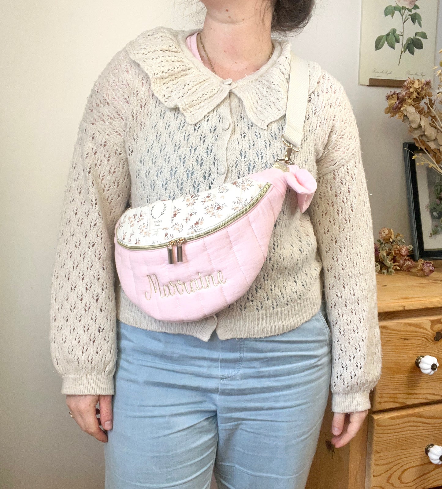 Sac Eléonore enfant gaze rose et Namra