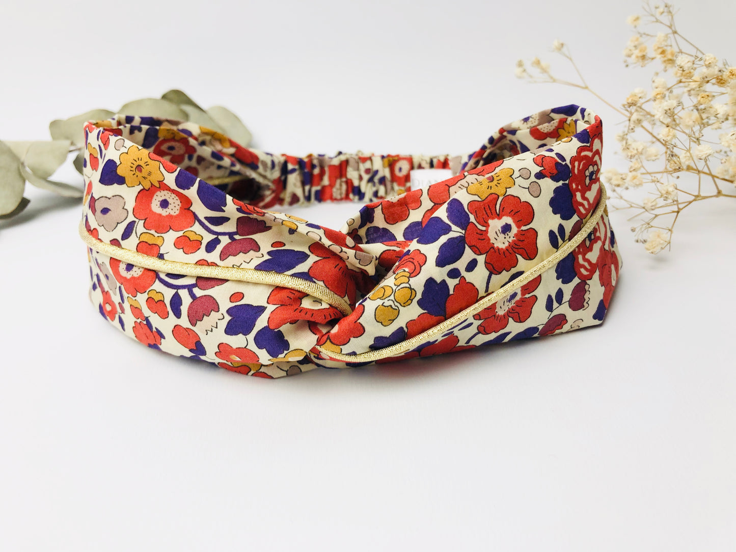 Ensemble : noeud papillon et headband doré