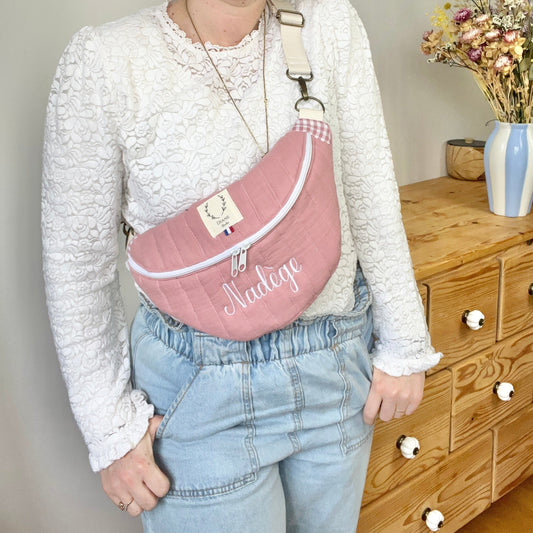 Roxane le sac banane rose thé