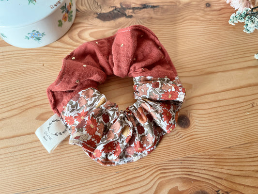 Chouchou coton poppy forest et gaze