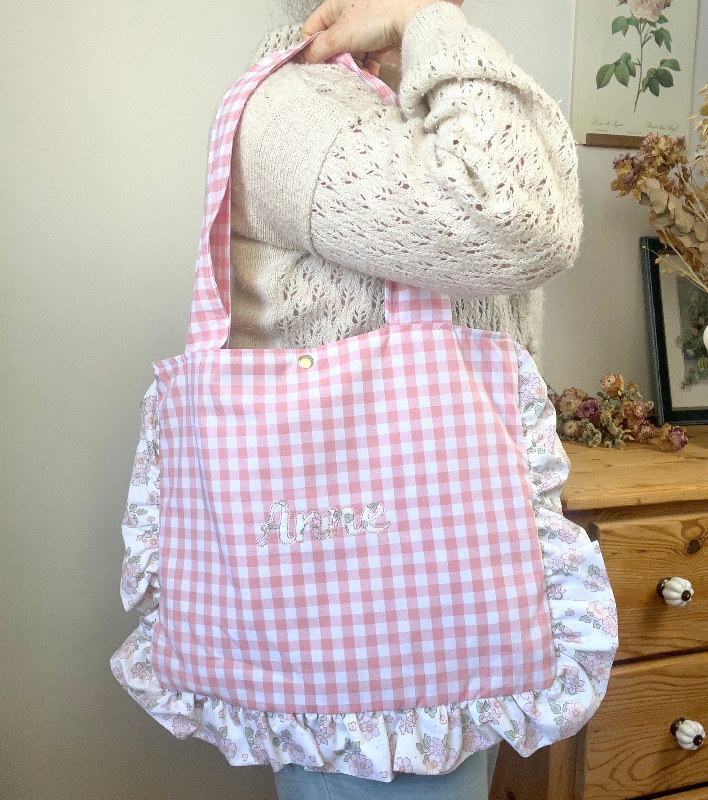 Le petit tote bag salarina et vichy rose