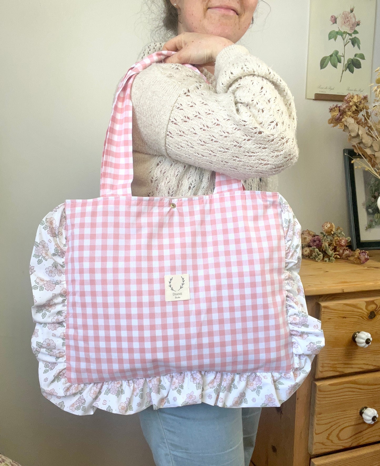Le petit tote bag salarina et vichy rose