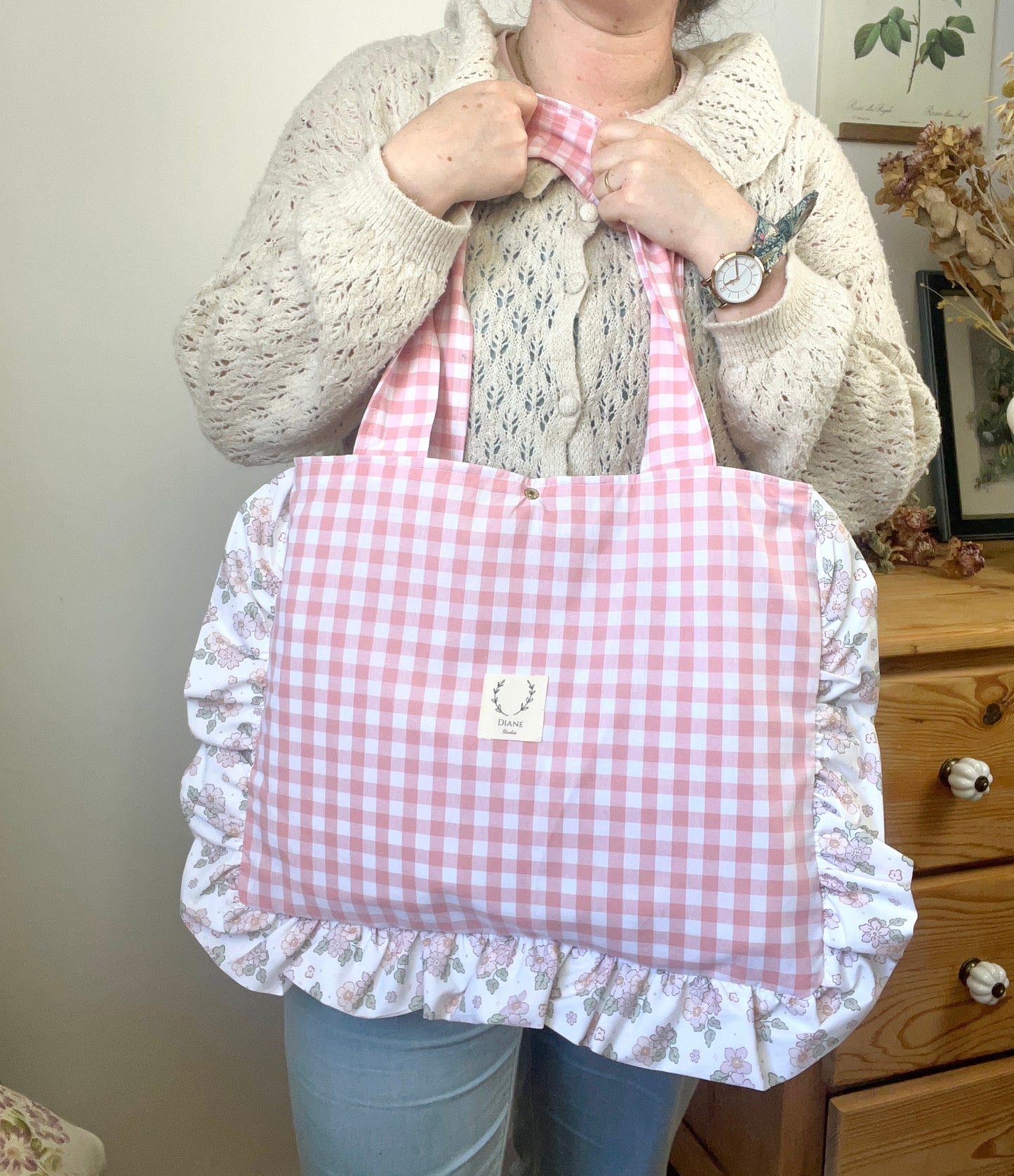 Le petit tote bag salarina et vichy rose