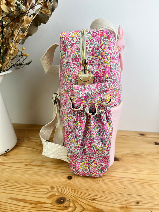 Le sac à dos enfant Ombeline Liberty Emma et gaze rose
