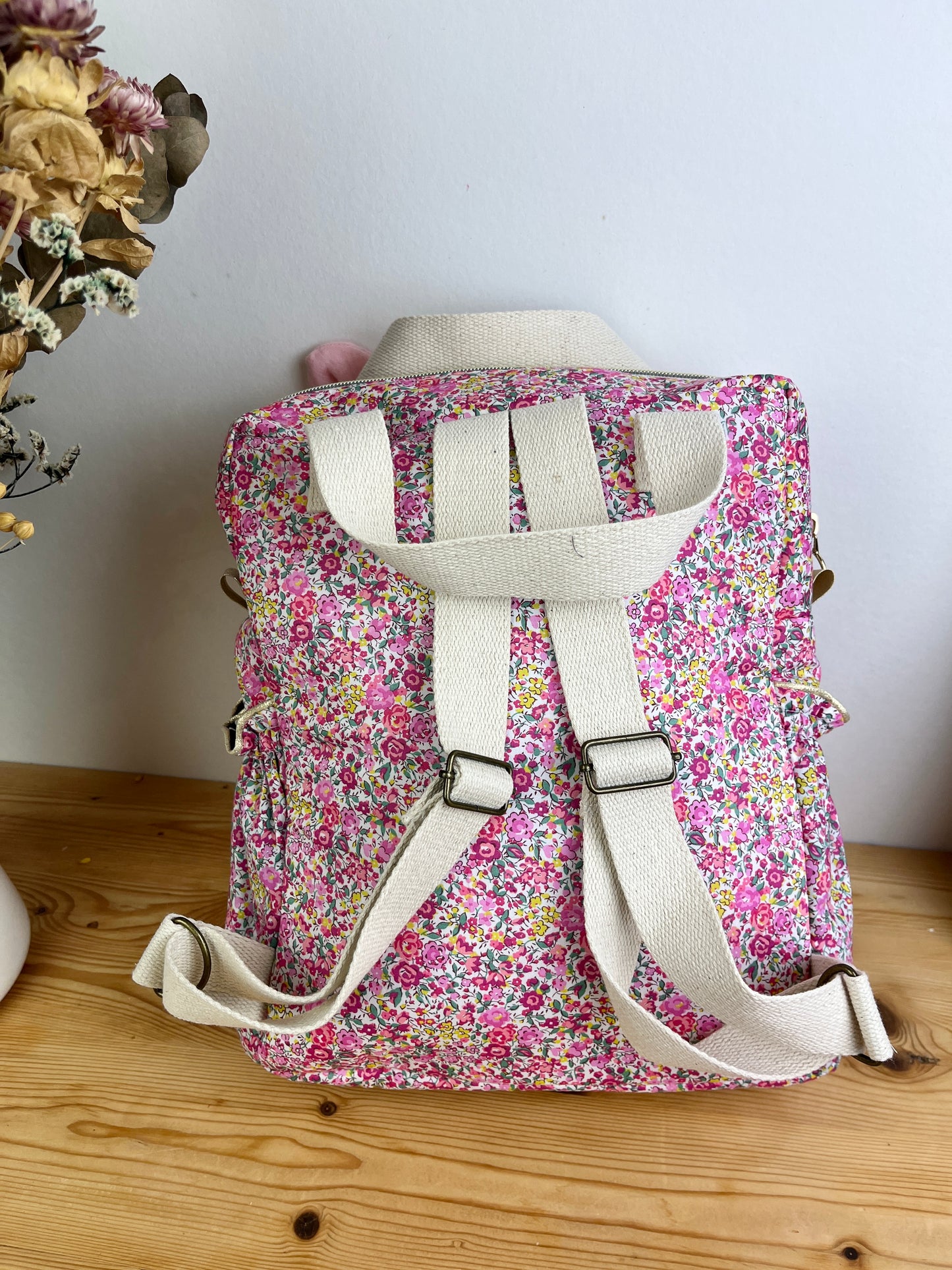 Le sac à dos enfant Ombeline Liberty Emma et gaze rose