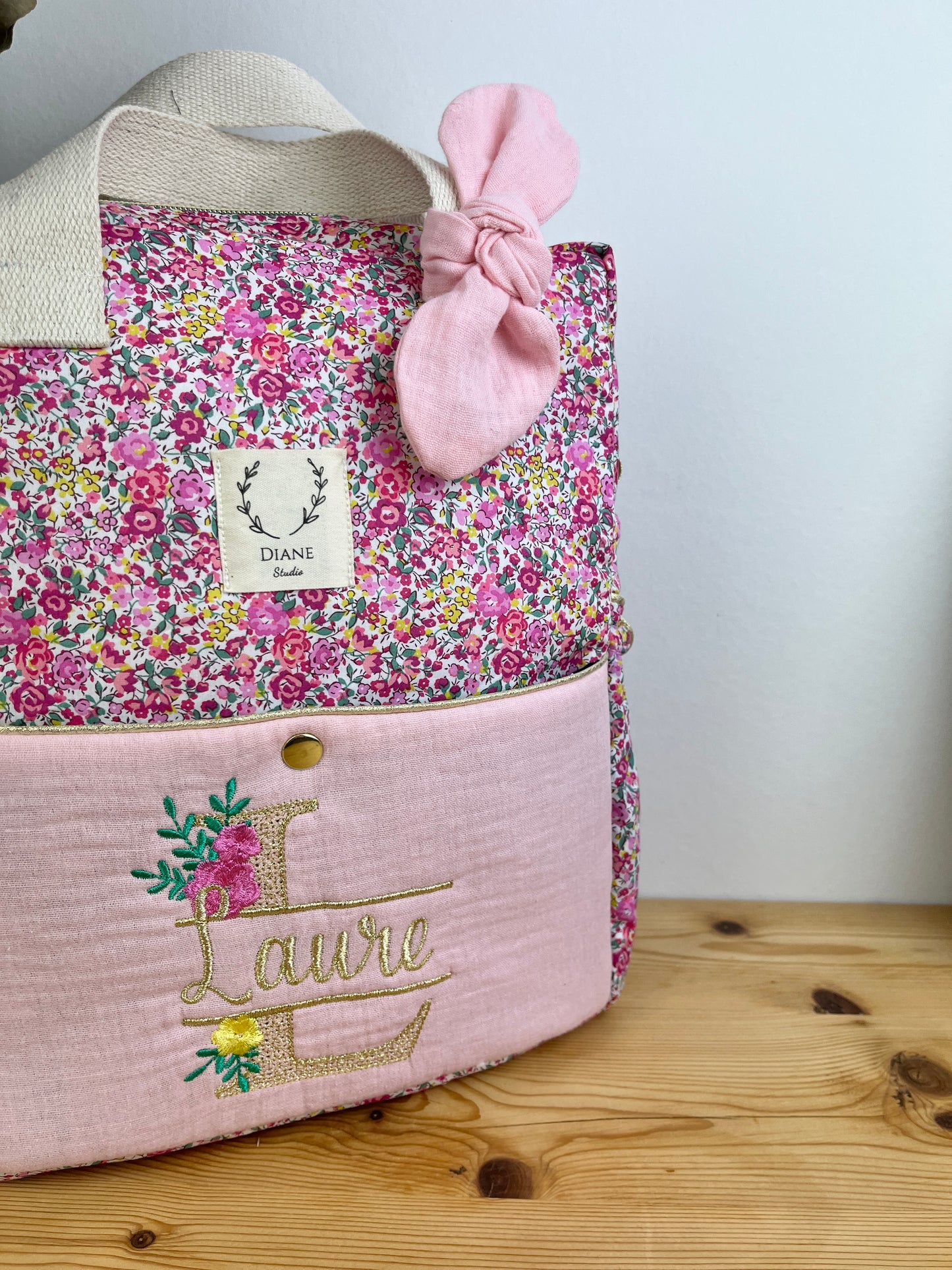 Le sac à dos enfant Ombeline Liberty Emma et gaze rose