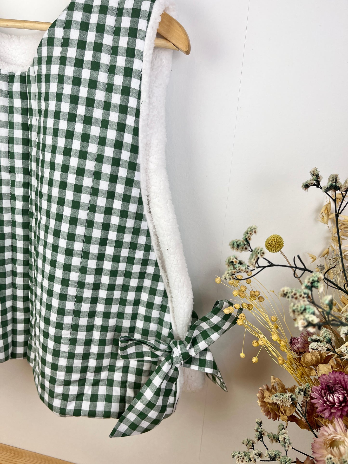 Le pull Joséphine sherpa et vichy vert sapin