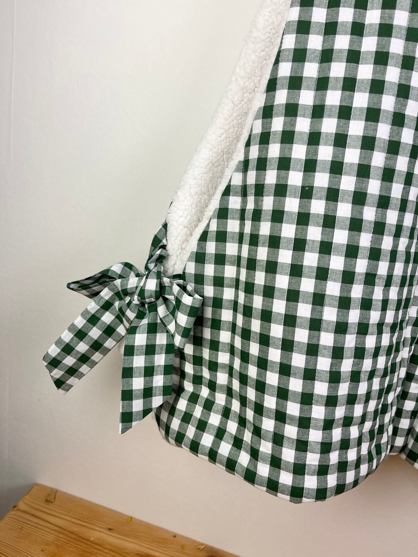 Le pull Joséphine sherpa et vichy vert sapin