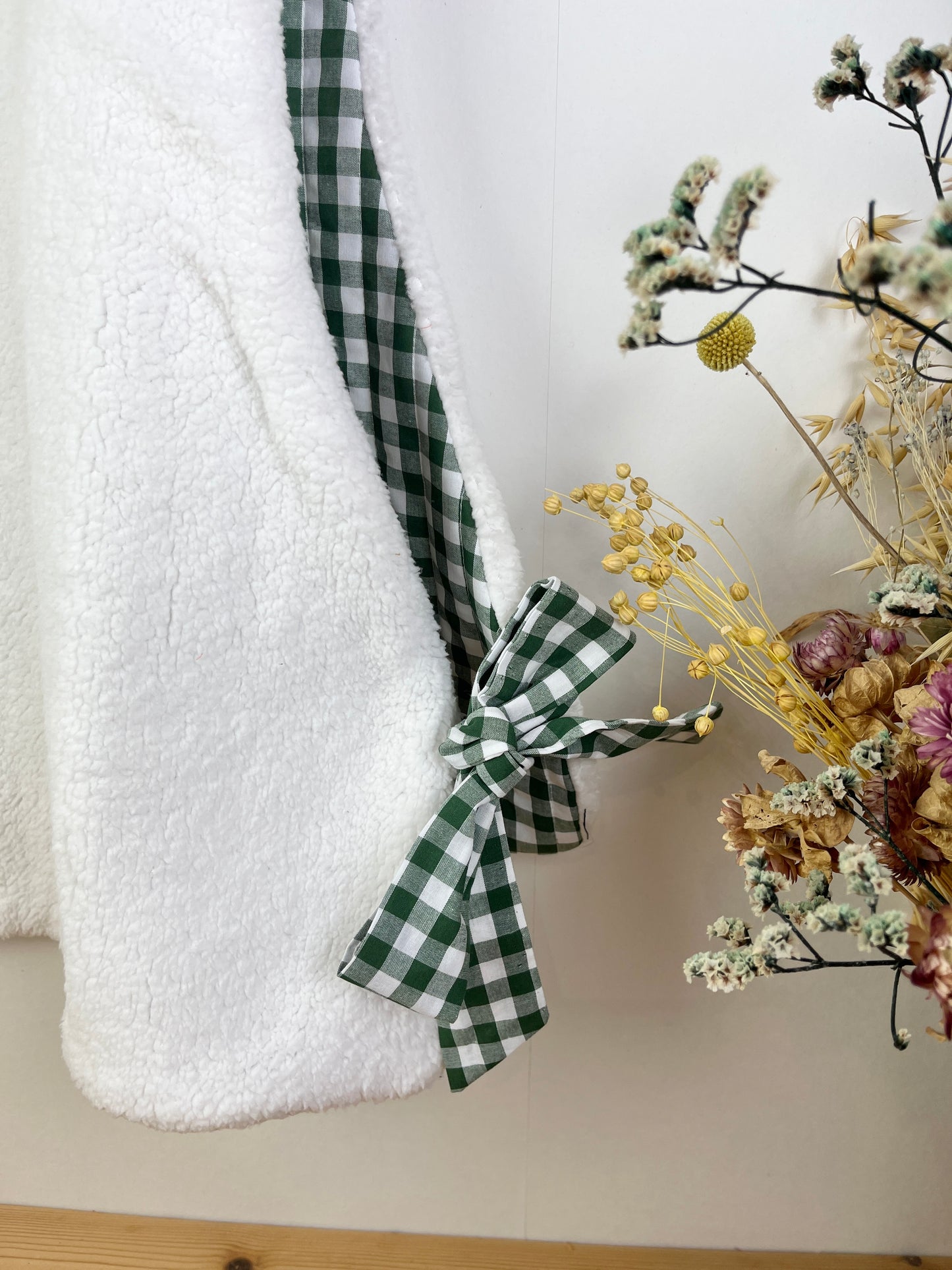 Le pull Joséphine sherpa et vichy vert sapin