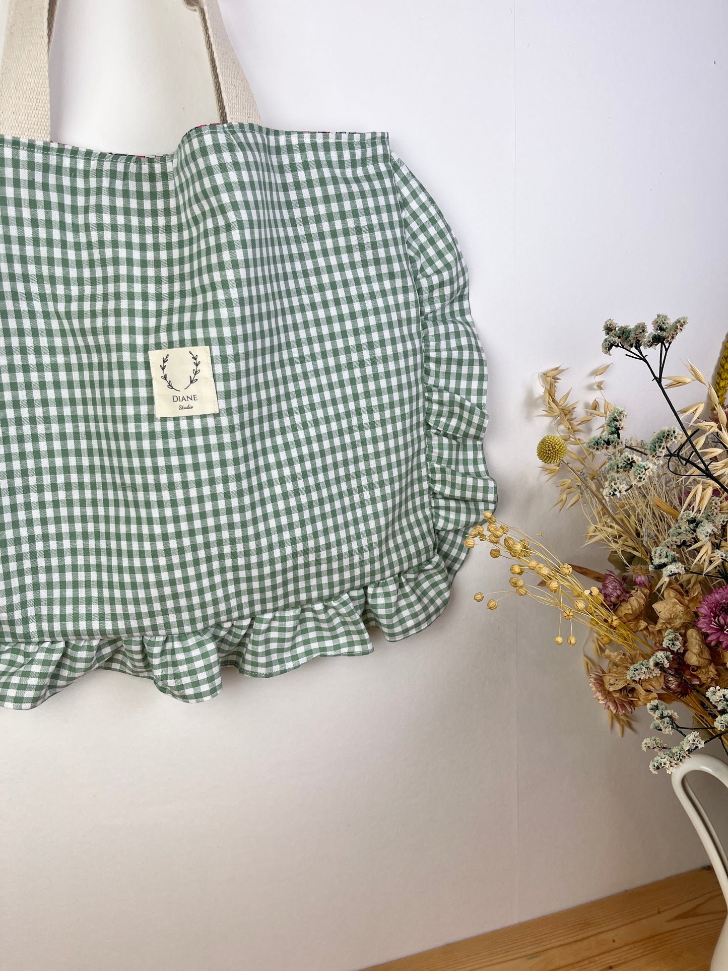 Le petit tote bag vichy sauge