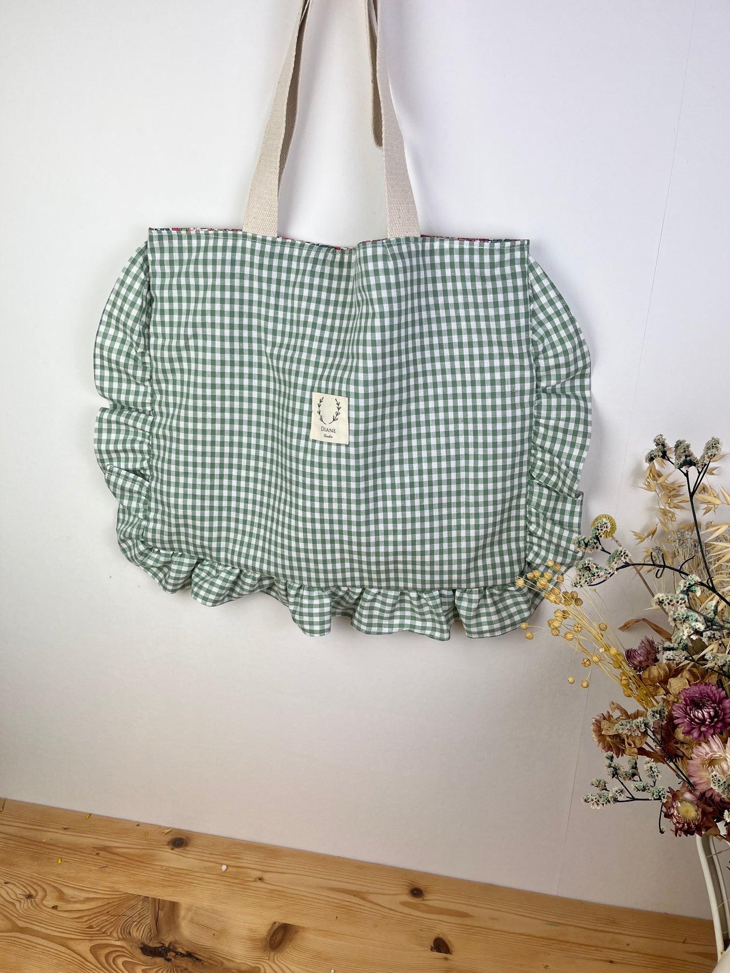 Le petit tote bag vichy sauge