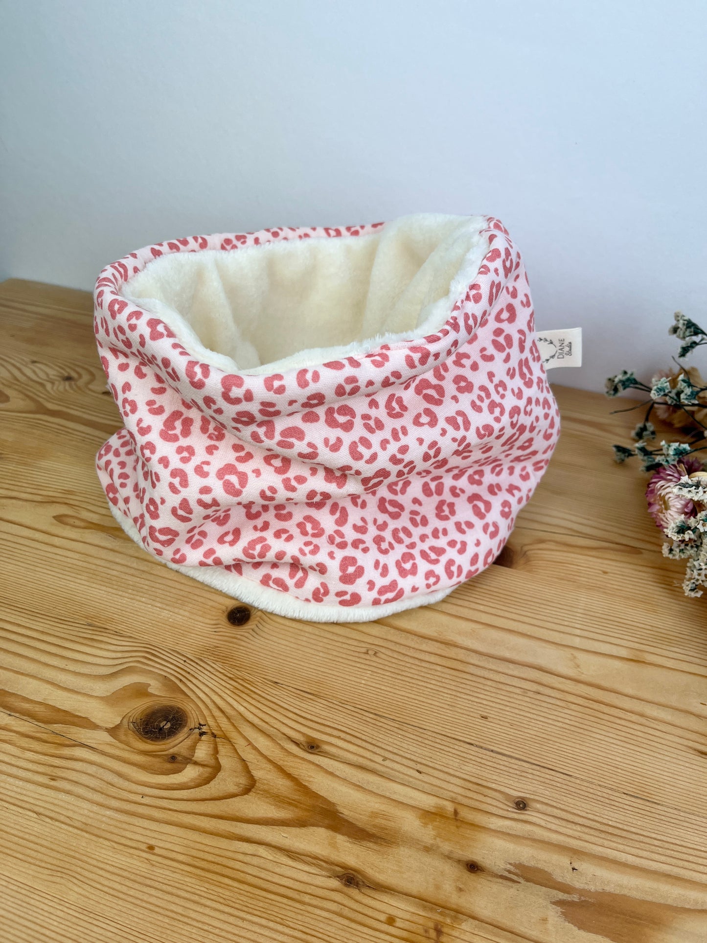 Le tour de cou gaze léopard pink