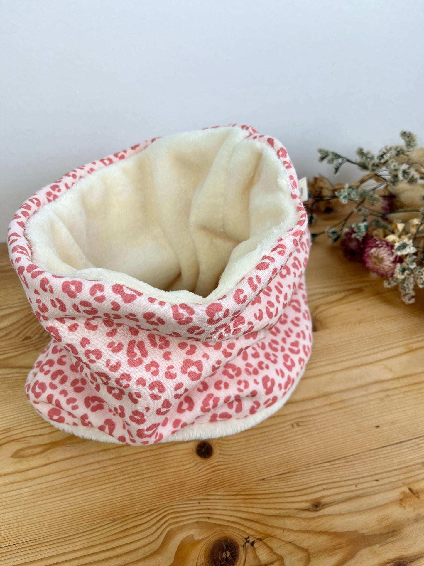 Le tour de cou gaze léopard pink