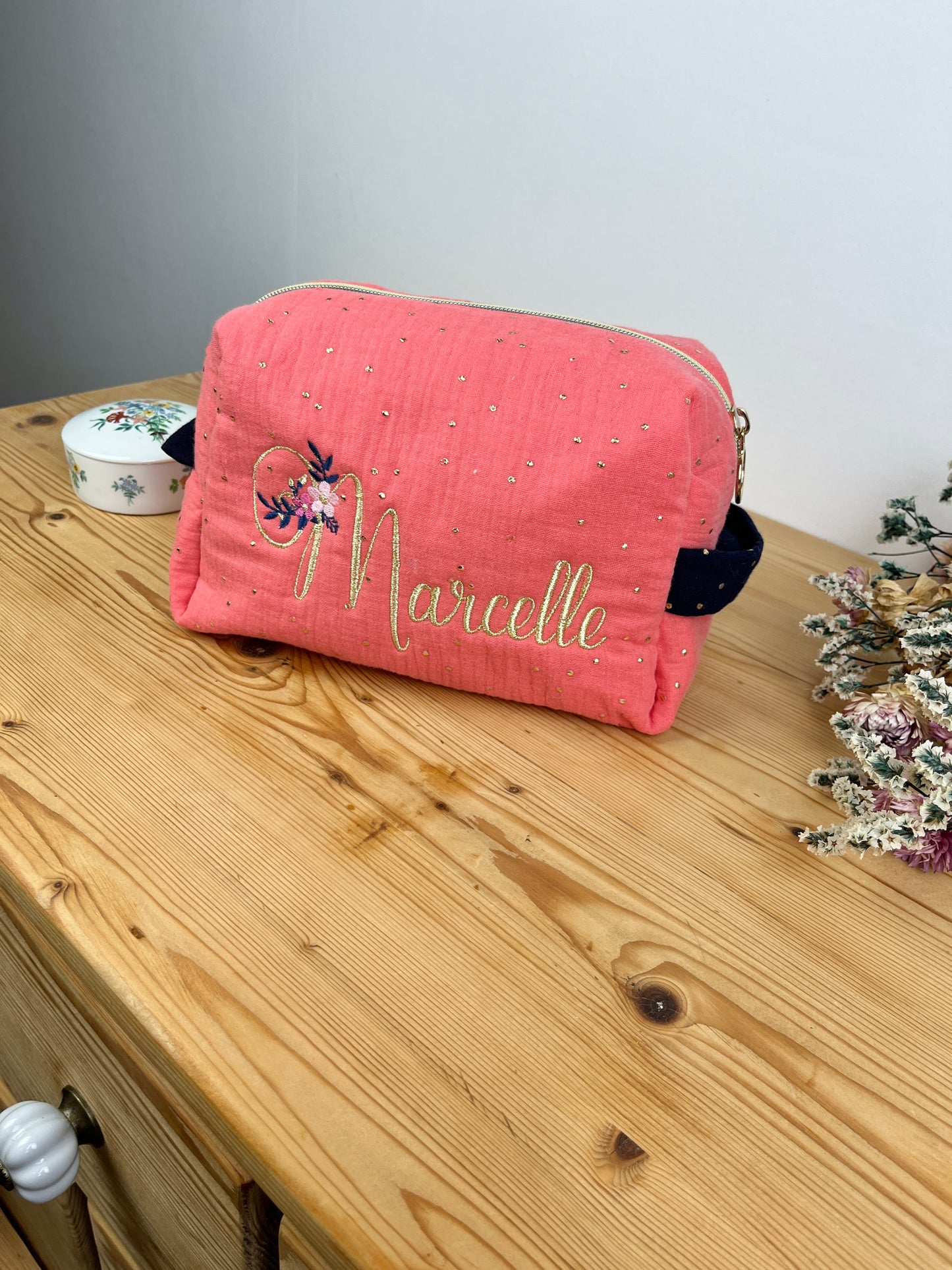 Trousse de toilette Liberty  wiltshire senteur et gaze corail