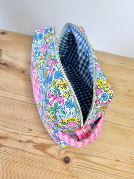 Trousse de toilette Liberty stabilo fluo coeur