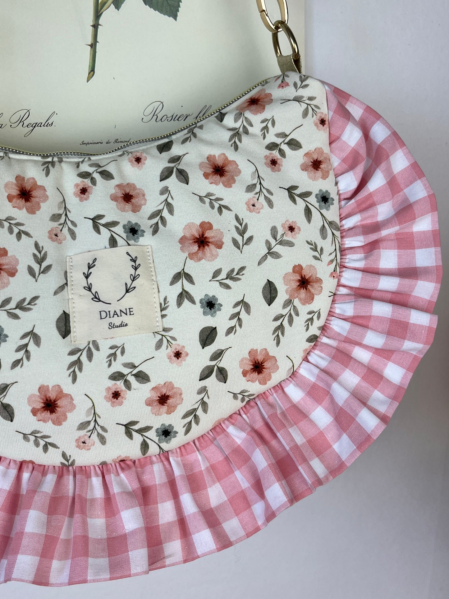 Sac Milan jersey Amandine et vichy rose