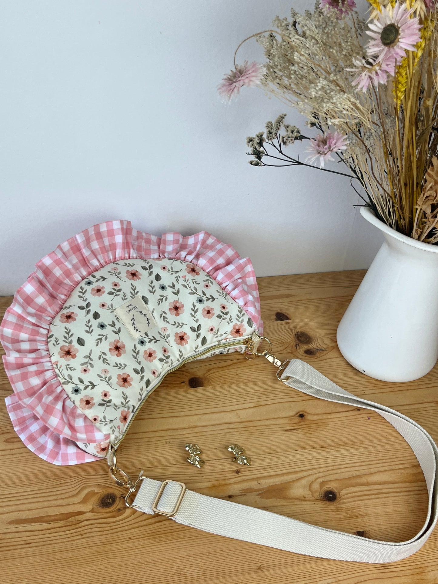 Sac Milan jersey Amandine et vichy rose