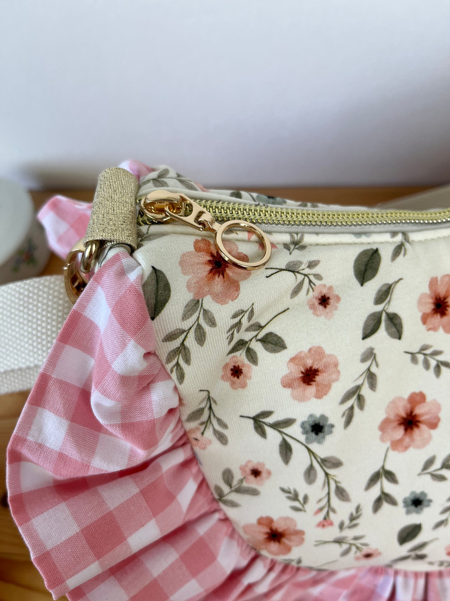 Sac Milan jersey Amandine et vichy rose