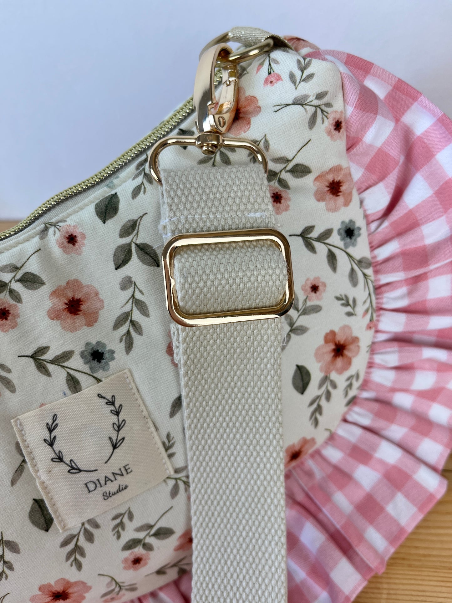 Sac Milan jersey Amandine et vichy rose