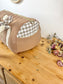Sac Louison gaze caramel et vichy galet