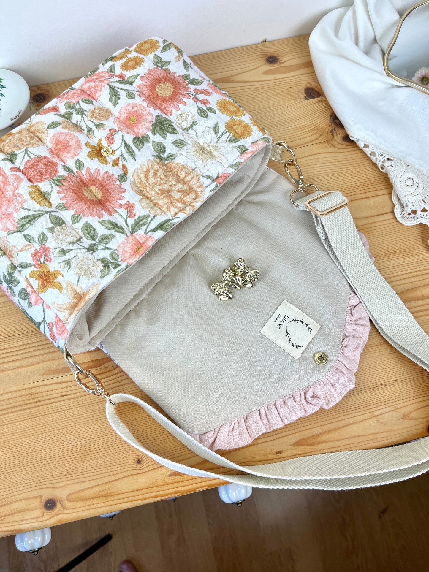 Le sac Elise gaze blush et Elisabeth