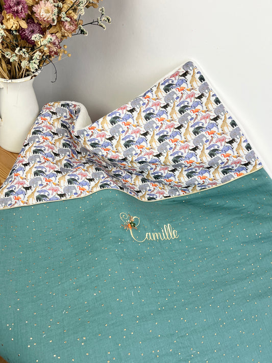 La couverture eucalyptus doré et Liberty queue for the zoo