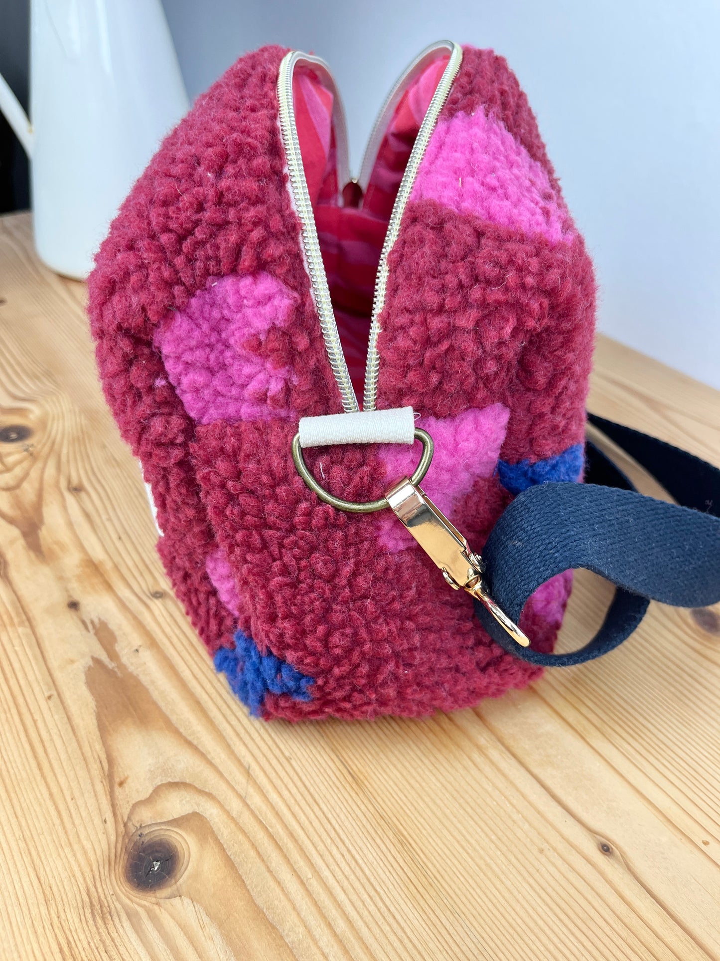 Colette le sac bandoulière sherpa tulipes roses - en stock