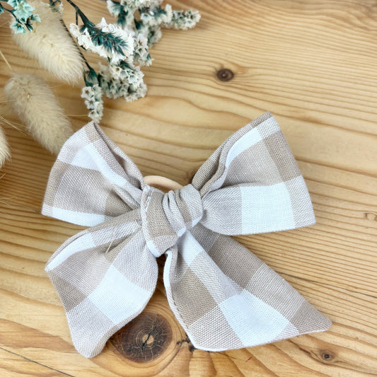 Noeud vichy beige