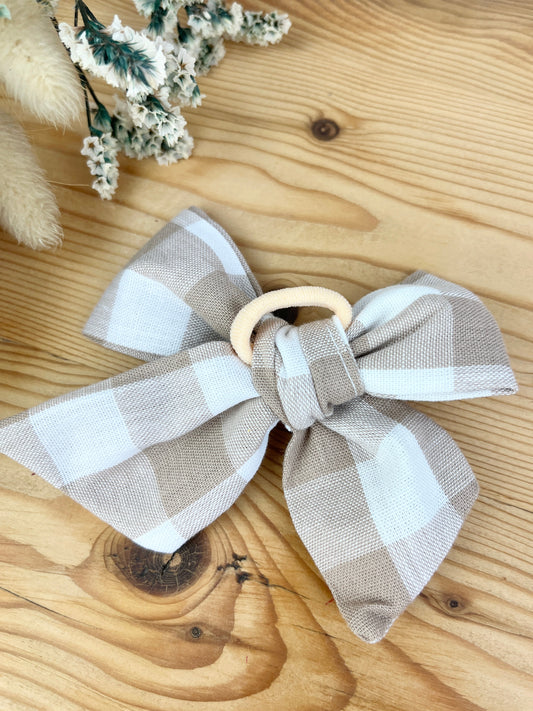 Noeud vichy beige