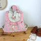Le sac à dos Églantine vichy rose et jacquard