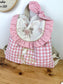 Le sac à dos Églantine vichy rose et jacquard
