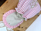 Le sac à dos Églantine vichy rose et jacquard