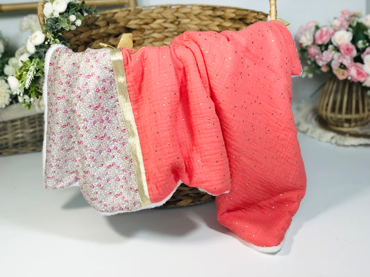 La couverture corail doré et Liberty Eloïse
