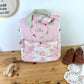 Le sac à dos enfant Ombeline gaze et jouy rose couronne fleurie